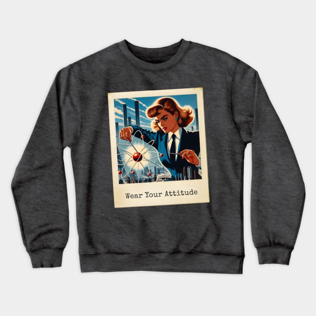 Atomic Girl Power Crewneck Sweatshirt by MarbleCloud